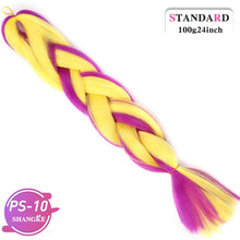 Load image into Gallery viewer, SHANGKE Pink Purple Blue Blonde Color Synthetic Jumbo Braids Ombre Braiding Hair Extension White Women
