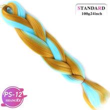 Load image into Gallery viewer, SHANGKE Pink Purple Blue Blonde Color Synthetic Jumbo Braids Ombre Braiding Hair Extension White Women
