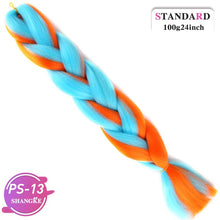 Load image into Gallery viewer, SHANGKE Pink Purple Blue Blonde Color Synthetic Jumbo Braids Ombre Braiding Hair Extension White Women
