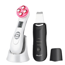 Load image into Gallery viewer, Ultrasonic Face Cleaning Skin Scrubber Facial Cleansing Peeling Machine Pore Cleaner + RF EMS LED Anti Aging Facial Massager 35
