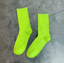 Load image into Gallery viewer, CHAOZHU  Japanese Korea High School Girls High Socks Loose Solid Colors Double Needles Knitting Cotton Long Socks Women
