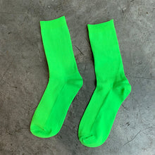 Load image into Gallery viewer, CHAOZHU  Japanese Korea High School Girls High Socks Loose Solid Colors Double Needles Knitting Cotton Long Socks Women
