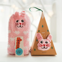 Load image into Gallery viewer, Cute Animal Design Deer Christmas socks Gift 3D Fluffy Coral Velvet Thick Warm Winter Sock For Women new Year gift Sox with Box
