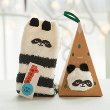 Load image into Gallery viewer, Cute Animal Design Deer Christmas socks Gift 3D Fluffy Coral Velvet Thick Warm Winter Sock For Women new Year gift Sox with Box
