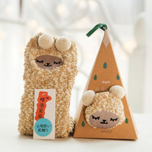 Load image into Gallery viewer, Cute Animal Design Deer Christmas socks Gift 3D Fluffy Coral Velvet Thick Warm Winter Sock For Women new Year gift Sox with Box
