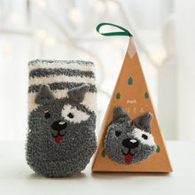 Load image into Gallery viewer, Cute Animal Design Deer Christmas socks Gift 3D Fluffy Coral Velvet Thick Warm Winter Sock For Women new Year gift Sox with Box
