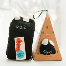 Load image into Gallery viewer, Cute Animal Design Deer Christmas socks Gift 3D Fluffy Coral Velvet Thick Warm Winter Sock For Women new Year gift Sox with Box

