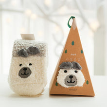 Load image into Gallery viewer, Cute Animal Design Deer Christmas socks Gift 3D Fluffy Coral Velvet Thick Warm Winter Sock For Women new Year gift Sox with Box
