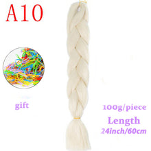Load image into Gallery viewer, MERISIHAIR 24 inch Jumbo Braids Long Ombre Jumbo Synthetic Braiding Hair Crochet Blonde Pink Blue Grey Hair Extensions African
