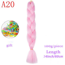 Load image into Gallery viewer, MERISIHAIR 24 inch Jumbo Braids Long Ombre Jumbo Synthetic Braiding Hair Crochet Blonde Pink Blue Grey Hair Extensions African
