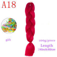 Load image into Gallery viewer, MERISIHAIR 24 inch Jumbo Braids Long Ombre Jumbo Synthetic Braiding Hair Crochet Blonde Pink Blue Grey Hair Extensions African

