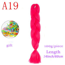 Load image into Gallery viewer, MERISIHAIR 24 inch Jumbo Braids Long Ombre Jumbo Synthetic Braiding Hair Crochet Blonde Pink Blue Grey Hair Extensions African
