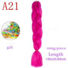 Load image into Gallery viewer, MERISIHAIR 24 inch Jumbo Braids Long Ombre Jumbo Synthetic Braiding Hair Crochet Blonde Pink Blue Grey Hair Extensions African
