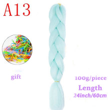 Load image into Gallery viewer, MERISIHAIR 24 inch Jumbo Braids Long Ombre Jumbo Synthetic Braiding Hair Crochet Blonde Pink Blue Grey Hair Extensions African
