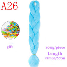 Load image into Gallery viewer, MERISIHAIR 24 inch Jumbo Braids Long Ombre Jumbo Synthetic Braiding Hair Crochet Blonde Pink Blue Grey Hair Extensions African
