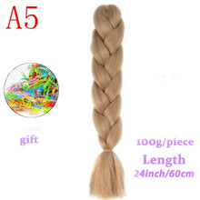 Load image into Gallery viewer, MERISIHAIR 24 inch Jumbo Braids Long Ombre Jumbo Synthetic Braiding Hair Crochet Blonde Pink Blue Grey Hair Extensions African
