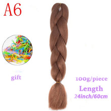 Load image into Gallery viewer, MERISIHAIR 24 inch Jumbo Braids Long Ombre Jumbo Synthetic Braiding Hair Crochet Blonde Pink Blue Grey Hair Extensions African
