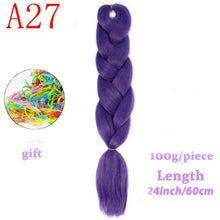 Load image into Gallery viewer, MERISIHAIR 24 inch Jumbo Braids Long Ombre Jumbo Synthetic Braiding Hair Crochet Blonde Pink Blue Grey Hair Extensions African
