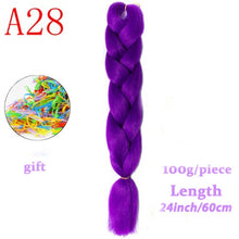Load image into Gallery viewer, MERISIHAIR 24 inch Jumbo Braids Long Ombre Jumbo Synthetic Braiding Hair Crochet Blonde Pink Blue Grey Hair Extensions African
