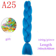Load image into Gallery viewer, MERISIHAIR 24 inch Jumbo Braids Long Ombre Jumbo Synthetic Braiding Hair Crochet Blonde Pink Blue Grey Hair Extensions African
