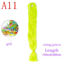 Load image into Gallery viewer, MERISIHAIR 24 inch Jumbo Braids Long Ombre Jumbo Synthetic Braiding Hair Crochet Blonde Pink Blue Grey Hair Extensions African
