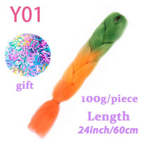 Load image into Gallery viewer, MERISIHAIR 24 inch Jumbo Braids Long Ombre Jumbo Synthetic Braiding Hair Crochet Blonde Pink Blue Grey Hair Extensions African
