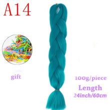Load image into Gallery viewer, MERISIHAIR 24 inch Jumbo Braids Long Ombre Jumbo Synthetic Braiding Hair Crochet Blonde Pink Blue Grey Hair Extensions African
