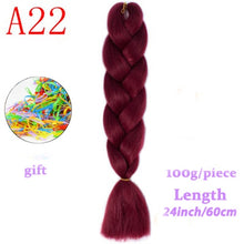 Load image into Gallery viewer, MERISIHAIR 24 inch Jumbo Braids Long Ombre Jumbo Synthetic Braiding Hair Crochet Blonde Pink Blue Grey Hair Extensions African
