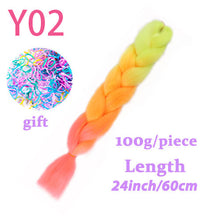 Load image into Gallery viewer, MERISIHAIR 24 inch Jumbo Braids Long Ombre Jumbo Synthetic Braiding Hair Crochet Blonde Pink Blue Grey Hair Extensions African
