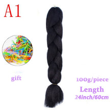 Load image into Gallery viewer, MERISIHAIR 24 inch Jumbo Braids Long Ombre Jumbo Synthetic Braiding Hair Crochet Blonde Pink Blue Grey Hair Extensions African

