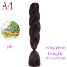 Load image into Gallery viewer, MERISIHAIR 24 inch Jumbo Braids Long Ombre Jumbo Synthetic Braiding Hair Crochet Blonde Pink Blue Grey Hair Extensions African
