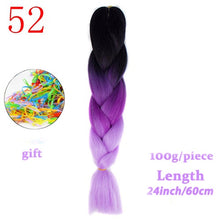 Load image into Gallery viewer, MERISIHAIR 24 inch Jumbo Braids Long Ombre Jumbo Synthetic Braiding Hair Crochet Blonde Pink Blue Grey Hair Extensions African
