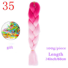 Load image into Gallery viewer, MERISIHAIR 24 inch Jumbo Braids Long Ombre Jumbo Synthetic Braiding Hair Crochet Blonde Pink Blue Grey Hair Extensions African
