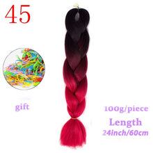 Load image into Gallery viewer, MERISIHAIR 24 inch Jumbo Braids Long Ombre Jumbo Synthetic Braiding Hair Crochet Blonde Pink Blue Grey Hair Extensions African
