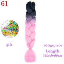 Load image into Gallery viewer, MERISIHAIR 24 inch Jumbo Braids Long Ombre Jumbo Synthetic Braiding Hair Crochet Blonde Pink Blue Grey Hair Extensions African
