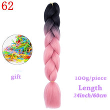 Load image into Gallery viewer, MERISIHAIR 24 inch Jumbo Braids Long Ombre Jumbo Synthetic Braiding Hair Crochet Blonde Pink Blue Grey Hair Extensions African
