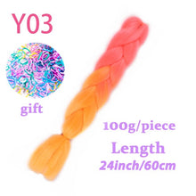 Load image into Gallery viewer, MERISIHAIR 24 inch Jumbo Braids Long Ombre Jumbo Synthetic Braiding Hair Crochet Blonde Pink Blue Grey Hair Extensions African
