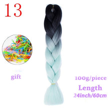 Load image into Gallery viewer, MERISIHAIR 24 inch Jumbo Braids Long Ombre Jumbo Synthetic Braiding Hair Crochet Blonde Pink Blue Grey Hair Extensions African

