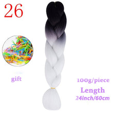Load image into Gallery viewer, MERISIHAIR 24 inch Jumbo Braids Long Ombre Jumbo Synthetic Braiding Hair Crochet Blonde Pink Blue Grey Hair Extensions African
