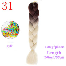 Load image into Gallery viewer, MERISIHAIR 24 inch Jumbo Braids Long Ombre Jumbo Synthetic Braiding Hair Crochet Blonde Pink Blue Grey Hair Extensions African
