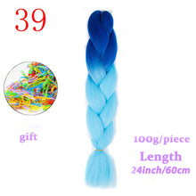 Load image into Gallery viewer, MERISIHAIR 24 inch Jumbo Braids Long Ombre Jumbo Synthetic Braiding Hair Crochet Blonde Pink Blue Grey Hair Extensions African
