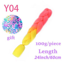 Load image into Gallery viewer, MERISIHAIR 24 inch Jumbo Braids Long Ombre Jumbo Synthetic Braiding Hair Crochet Blonde Pink Blue Grey Hair Extensions African
