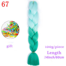 Load image into Gallery viewer, MERISIHAIR 24 inch Jumbo Braids Long Ombre Jumbo Synthetic Braiding Hair Crochet Blonde Pink Blue Grey Hair Extensions African
