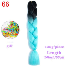 Load image into Gallery viewer, MERISIHAIR 24 inch Jumbo Braids Long Ombre Jumbo Synthetic Braiding Hair Crochet Blonde Pink Blue Grey Hair Extensions African
