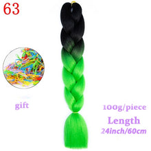 Load image into Gallery viewer, MERISIHAIR 24 inch Jumbo Braids Long Ombre Jumbo Synthetic Braiding Hair Crochet Blonde Pink Blue Grey Hair Extensions African
