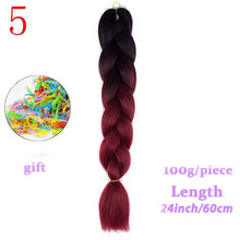Load image into Gallery viewer, MERISIHAIR 24 inch Jumbo Braids Long Ombre Jumbo Synthetic Braiding Hair Crochet Blonde Pink Blue Grey Hair Extensions African
