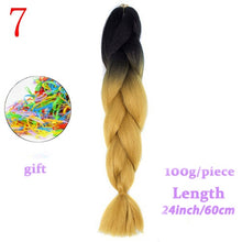 Load image into Gallery viewer, MERISIHAIR 24 inch Jumbo Braids Long Ombre Jumbo Synthetic Braiding Hair Crochet Blonde Pink Blue Grey Hair Extensions African
