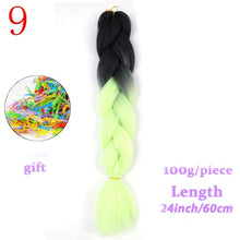 Load image into Gallery viewer, MERISIHAIR 24 inch Jumbo Braids Long Ombre Jumbo Synthetic Braiding Hair Crochet Blonde Pink Blue Grey Hair Extensions African
