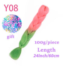Load image into Gallery viewer, MERISIHAIR 24 inch Jumbo Braids Long Ombre Jumbo Synthetic Braiding Hair Crochet Blonde Pink Blue Grey Hair Extensions African
