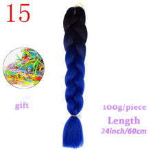 Load image into Gallery viewer, MERISIHAIR 24 inch Jumbo Braids Long Ombre Jumbo Synthetic Braiding Hair Crochet Blonde Pink Blue Grey Hair Extensions African
